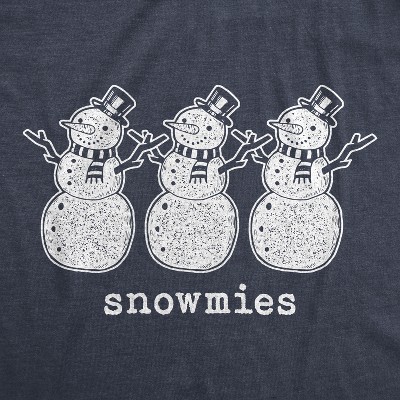 Мужские футболки Crazy Dog T-Shirts, Inc. Mens Snowmies T Shirt Funny Snowmen Homies Friends Winter Season Graphic Tee - Crazy Dog Men's T Shirt Gift For Christmas Navy XL — фото 2
