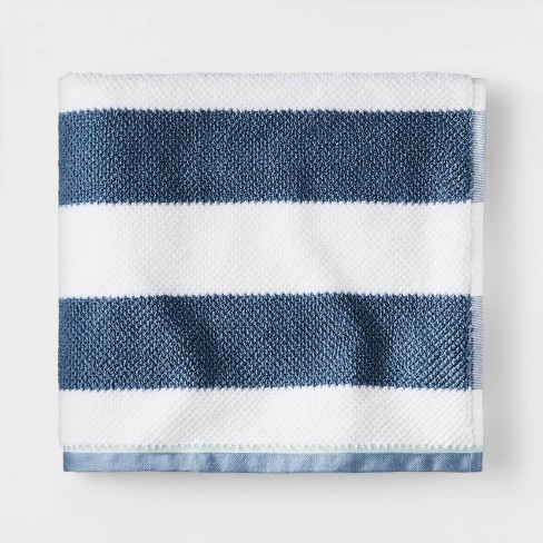 Navy blue best sale and white towels