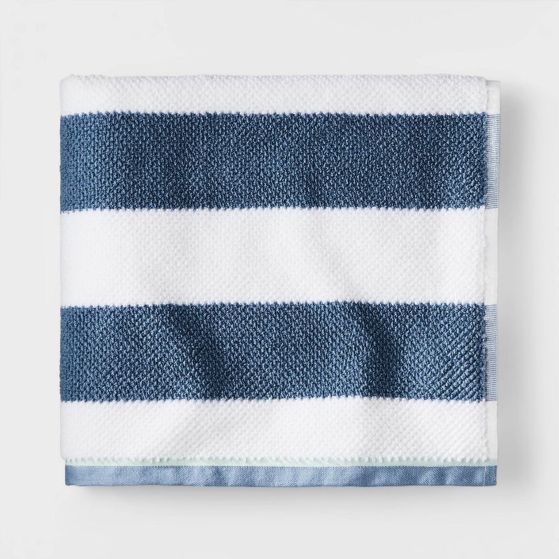 Striped Kids' Towel Navy with SILVADUR™ Antimicrobial Technology - Pillowfort™, 1 of 5