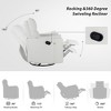 360 Degree Swivel Recliner Chair With Detachable Pillow, Backrest And Footrest, Curved Armrest Manual Home Theater Seating, Sofa Chair - 3 of 4