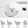 360 Degree Swivel Recliner Chair With Detachable Pillow, Backrest And Footrest, Curved Armrest Manual Home Theater Seating, Sofa Chair - image 3 of 4