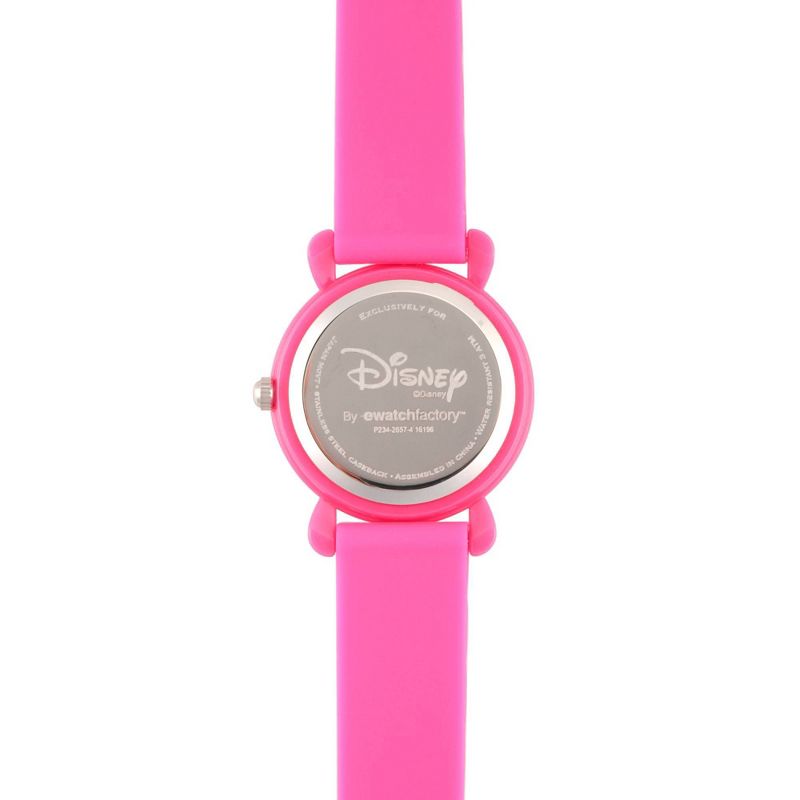 Girls' Disney Princess Belle Pink Plastic Time Teacher Watch, Pink Silicone Strap, WDS000146, 5 of 7