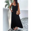 Clearlove Women Summer Casual Maxi Sundress Adjustable Spaghetti Straps V Neck Sleeveless Dress Tiered Ruffle A-Line Long Dresses - 2 of 4