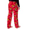 Seven Times Six Dr. Seuss Juniors GRINCH Naughty Soft Touch Fleece Plush Pajama Pants Red - 4 of 4