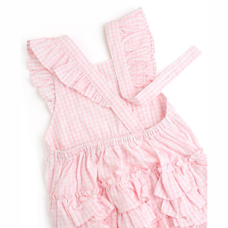 RuffleButts Baby Toddler Pinafore Cross-Back Woven Romper, 5 of 7