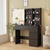 Vanity Desk with Mirror and Lights, 4 Drawers, Charging Station & Hidden Storage, 3 Lighting Colors - 3 of 4