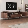 ChicFurnit TV Stands and Consoles Entertainment Center with Storage Cabinets TV Stand Media Console for Living Room, Brown, 76.8"*15.8"*20.5" - 2 of 4