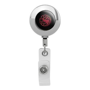 House Of Dragon Targaryen Sigil Scales Metal Chrome Badge ID Card Holder Clip - 1 of 3