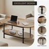 2 Tier Center Table，Coffee Brown Table ， Modern Industrial Tea Table, for Living Room, - 2 of 4