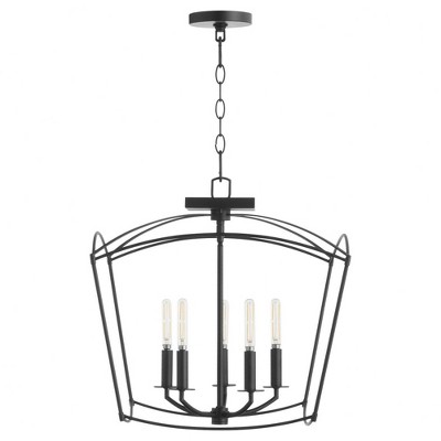 Quorum Lighting Mantle 5 - Light Pendant in  Matte Black