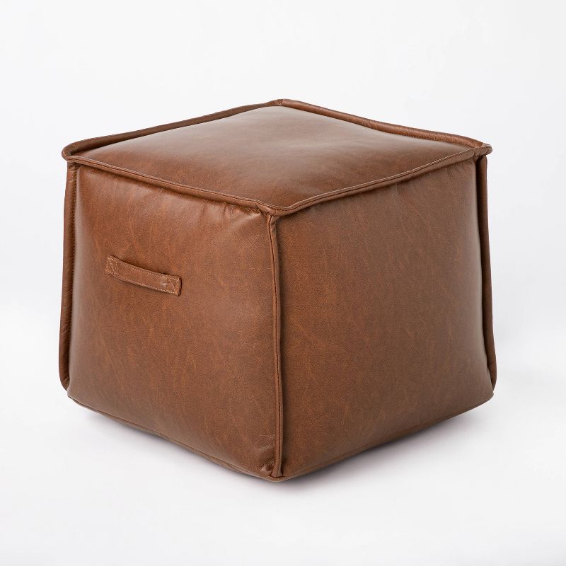 Evanston Leather Cube Pouf - Threshold&#8482; designed with Studio McGee, 4 of 13