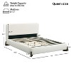 Upholstered Bed Frame with Solid Wood Legs, Elegant Boucle Platform Bed, Full/Queen/King Size, White - ModernLuxe - 3 of 4