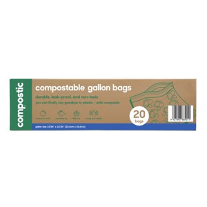 Compostic 100% Compostable Gallon Bags - 20ct - 1 of 4