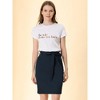 INSPIRE CHIC Women's Workwear Paperbag Elastic High Waist Pencil Mini Skirt - 4 of 4