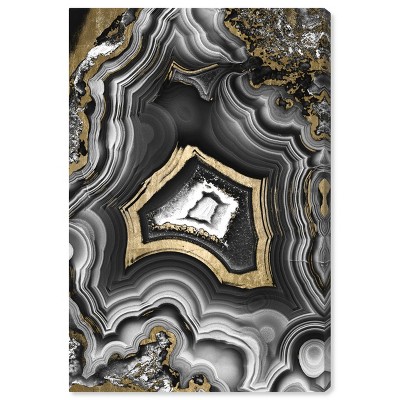 15" x 10" AdoreGeo Abstract Unframed Canvas Wall Art in Black - Oliver Gal