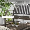 Resenkos Garden Bench, Patio Bench,46" Outdoor Garden Bench, Metal Bench, Wood Look Slatted Frame Furniture, Brown - 2 of 4