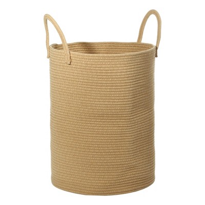 Image of Unique Bargains Laundry Basket Hamper Beige 1 Pc