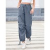 Whizmax Cargo Jogger Parachute Pants For Women Casual Baggy Low  Waist Drawstring Light Y2K Pants - 3 of 4