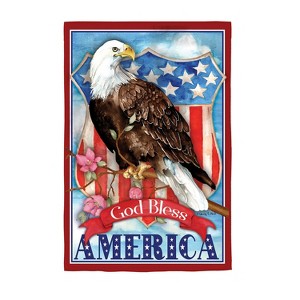 Evergreen God Bless America Eagle Garden Suede Flag - 1 of 1