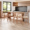 Sapphtopaz Modern Counter Height Bar Stools 1pc, Fully Assembled Wishbone Bar Stools with Weave Rattan for Kitchen Island - 2 of 4