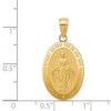 Black Bow Jewelry 14k Yellow Gold, Solid Oval Miraculous Medal Pendant - 4 of 4