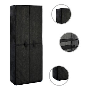 vidaXL Shoe Cabinet Black 23.6 in.x11.8 in.x65.4 in. Fabric - 1 of 4