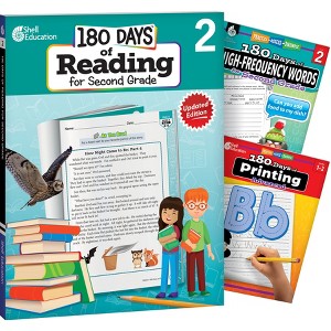 Shell Education 180 Days Reading, High-Frequency Words, & Printing Grade 2: 3-Book Set - 1 of 2