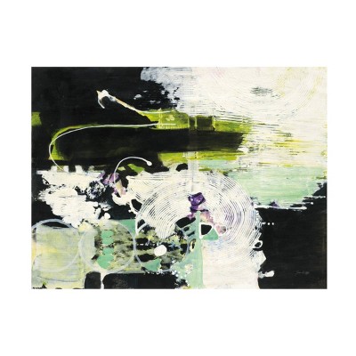 14" x 19" Jan Griggs 'Green White and Black' Unframed Wall Canvas - Trademark Fine Art