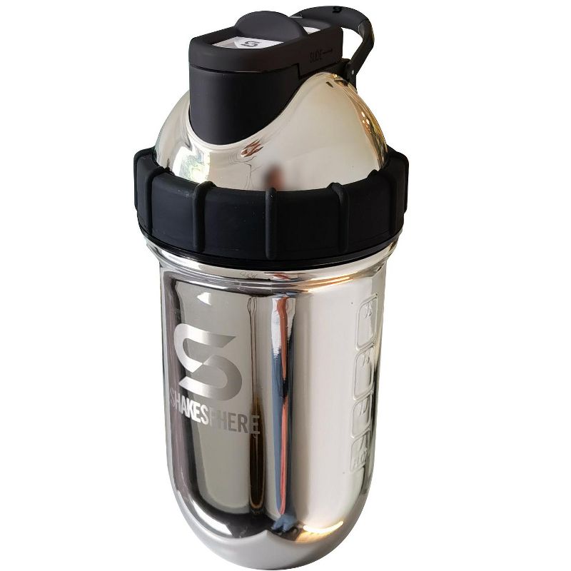 SHAKESPHERE Tumbler STEEL: Protein Shaker Bottle Keeps Hot Drinks HOT & Cold Drinks COLD, 24 oz. No Blending Ball or Whisk Needed, Easy Clean Up, 2 of 7