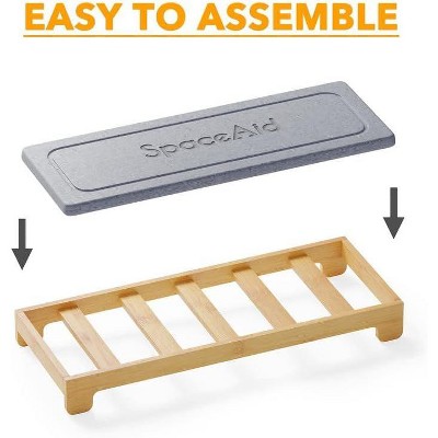 SpaceAid Sponge Holder for Kitchen Sink – SpaceAid DryingNeat Caddy Organizer with Fast Drying Bamboo Tray for Soap, Dispenser and Counter — фото 5