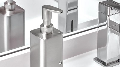 Silver Steel Hanging Shower Caddy with Suction Mount