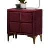 BDELITE Coated Nightstand Fully Upholstered Flannelette-22.25*14.37*24.25 Inch, Red&Gold - 2 of 4