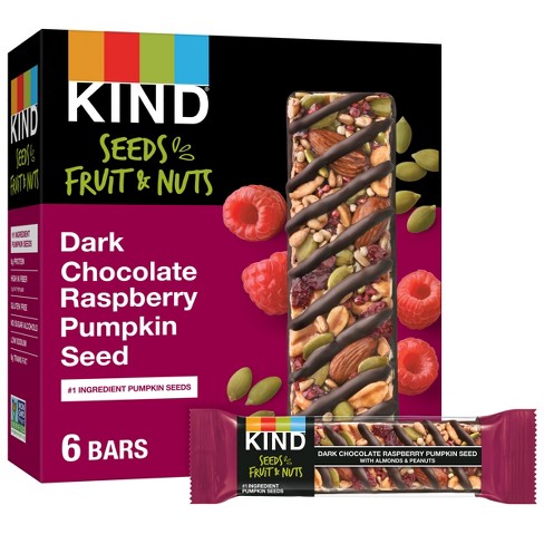 Kind Dark Chocolate Raspberry Pumpkin Seed Bars - 1.4oz/6ct : Target