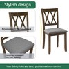 Lyngins 5-Piece Modern Wooden Dining Table Set for 4 People– Square Table & 4 Upholstered Chairs, X-shaped Backrest Kitchen Table Set for Living Room - 3 of 4