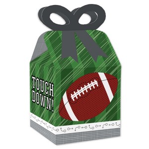 Big Dot of Happiness End Zone - Football - Square Favor Gift Boxes - Baby Shower or Birthday Party Bow Boxes - Set of 12 - 1 of 4