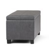 NicBex 35.6" Storage Bench Rectangle Faux Leather Storage Ottoman for Bedroom, Living Room, Gray - 3 of 4