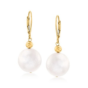 Ross-Simons 13-14mm Cultured Pearl Drop Earrings in 14kt Yellow Gold - 1 of 4