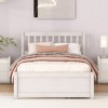 Contemporary Wooden Single-Size Platform Bed with 2 Drawers in Whitewashed Color - 4 of 4