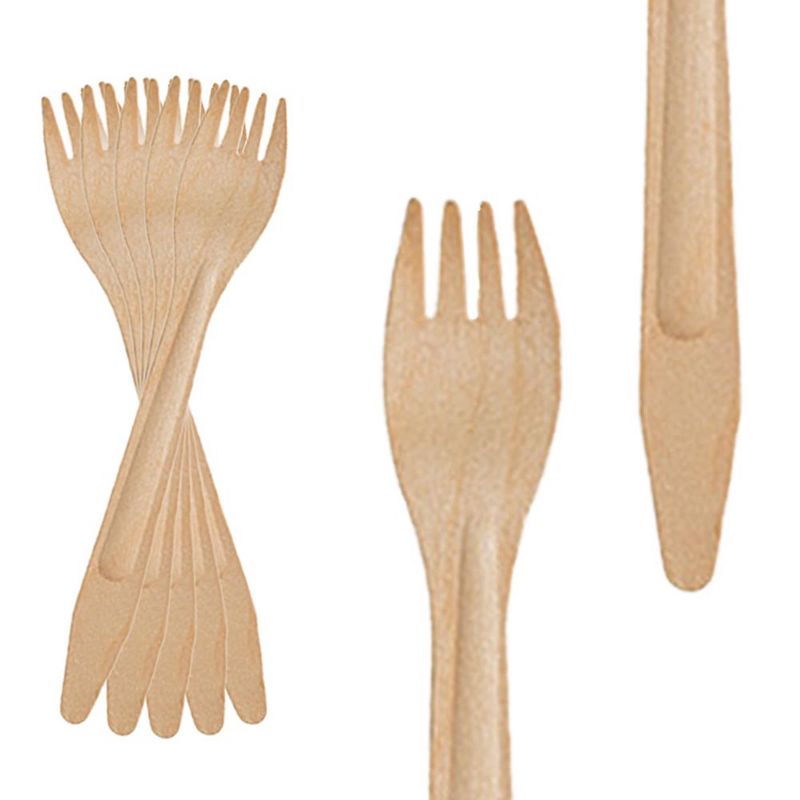 Smarty Had A Party Natural Birch Eco-Friendly Disposable Dinner Forks (600 Forks), 2 of 3