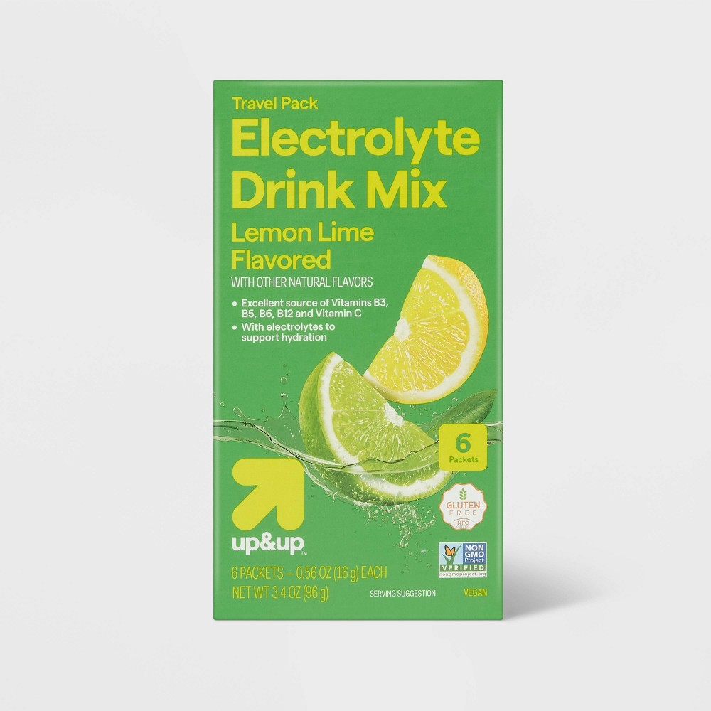 Hydration with Electrolytes Drink Mix - Lemon Lime - 3.4oz/6ct - up&up™