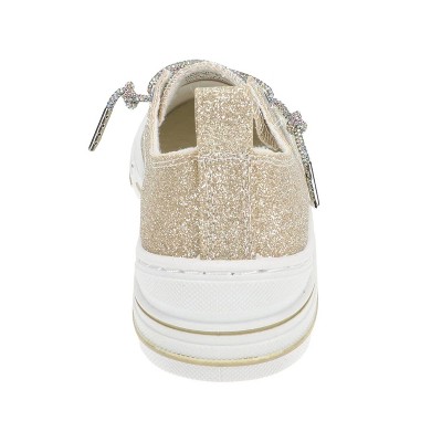 Женские кроссовки Very G Womens Aman Glitter 2 Lace Up Canvas Sneaker, Gold (9.5) — фото 4