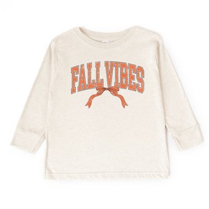 Varsity Fall Vibes Coquette - Youth Long Sleeve Graphic T-Shirt and Toddler Long Sleeve Graphic Tee - 1 of 3