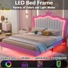 BABYYER Full Size Upholstered Bed Frame, Modern Princess Platform Bed with Adjustable Crown Headboard, No Noise for Girls - 2 of 4