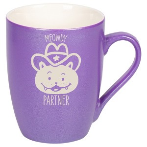 100 North Cowboy Hat Kitten 10 Ounce Passion Purple Metallic Finish, Comfortably Fits Your Hands, New Bone China Coffee Tea Cup Mug, Meowdy Partner - 1 of 1
