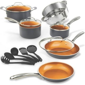 Gotham Steel Nonstick Pots and Pans 15 Piece Set Ceramic Cookware Kitchen Set - 1 of 4