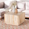 bali & pari Augusta Teak Wood Coffee Table with Unique Repurposed Wood Logs Natural - 3 of 4
