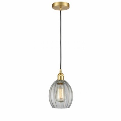 Eaton - 1 Light Cord Hung Mini Pendant In Industrial Style-10.75 Inches Tall and 5.5 Inches Wide