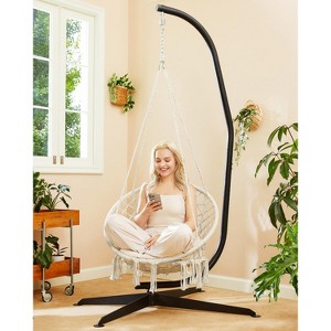 Greenstell Hammock Chair with Backrest - Swing Chair for Indoor and Outdoor Use, Holds 350 Pounds - 1 of 4