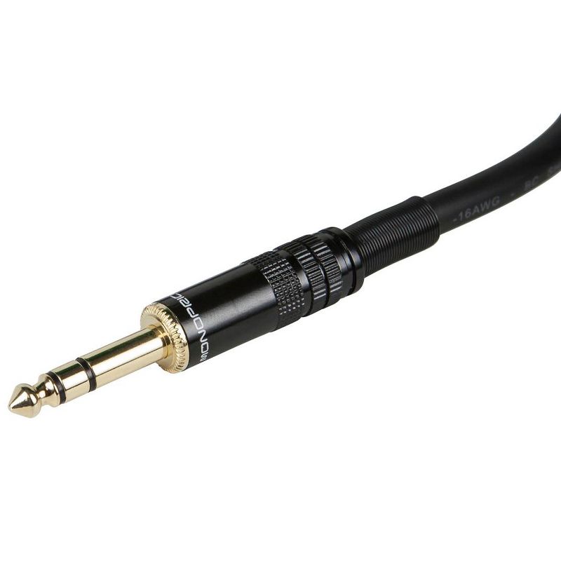 Monoprice Premier Series 1/4 Inch (TRS) Male to Male Cable Cord - 3 Feet - Black | 16AWG (Gold Plated), 3 of 4