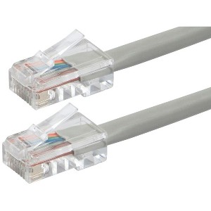 Monoprice Cat6 Ethernet Patch Cable - 7 Feet - Gray | Network Internet Cord - RJ45, Stranded, 550Mhz, UTP, Pure Bare Copper Wire, 24AWG - Zeroboot - 1 of 2